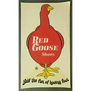 1970's Red Goose Shoes Window Sign Half the fun of having feet. S50